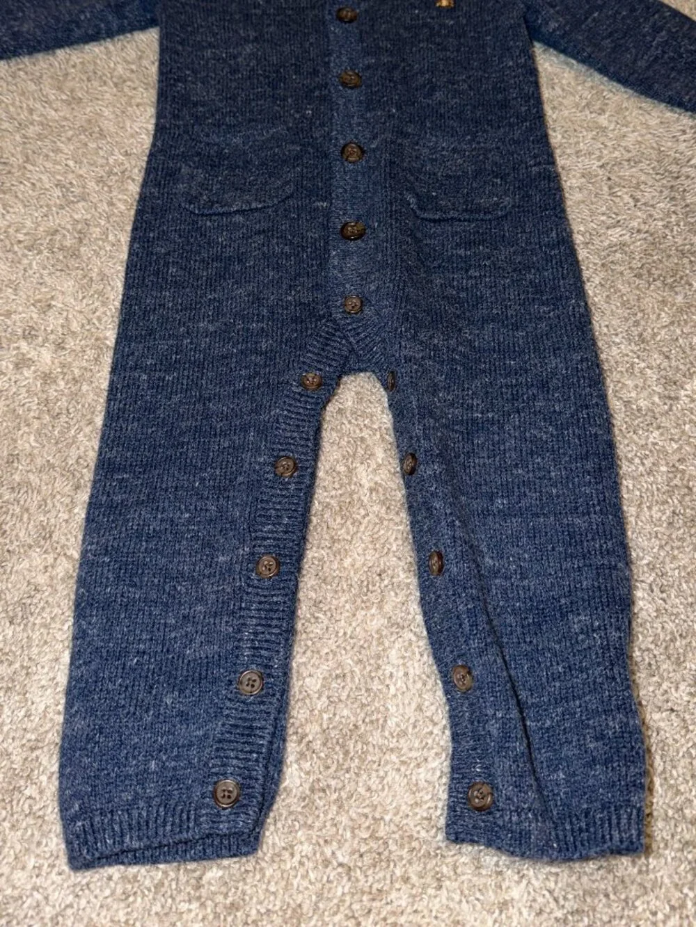 Baby Gap Blue Knit Sweater Jumpsuit - Size 18-24 Mo